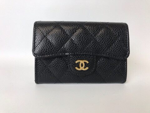 Chanel SLG Flap Cardholder Black Caviar with Gold Hardware, New in Box - GA001