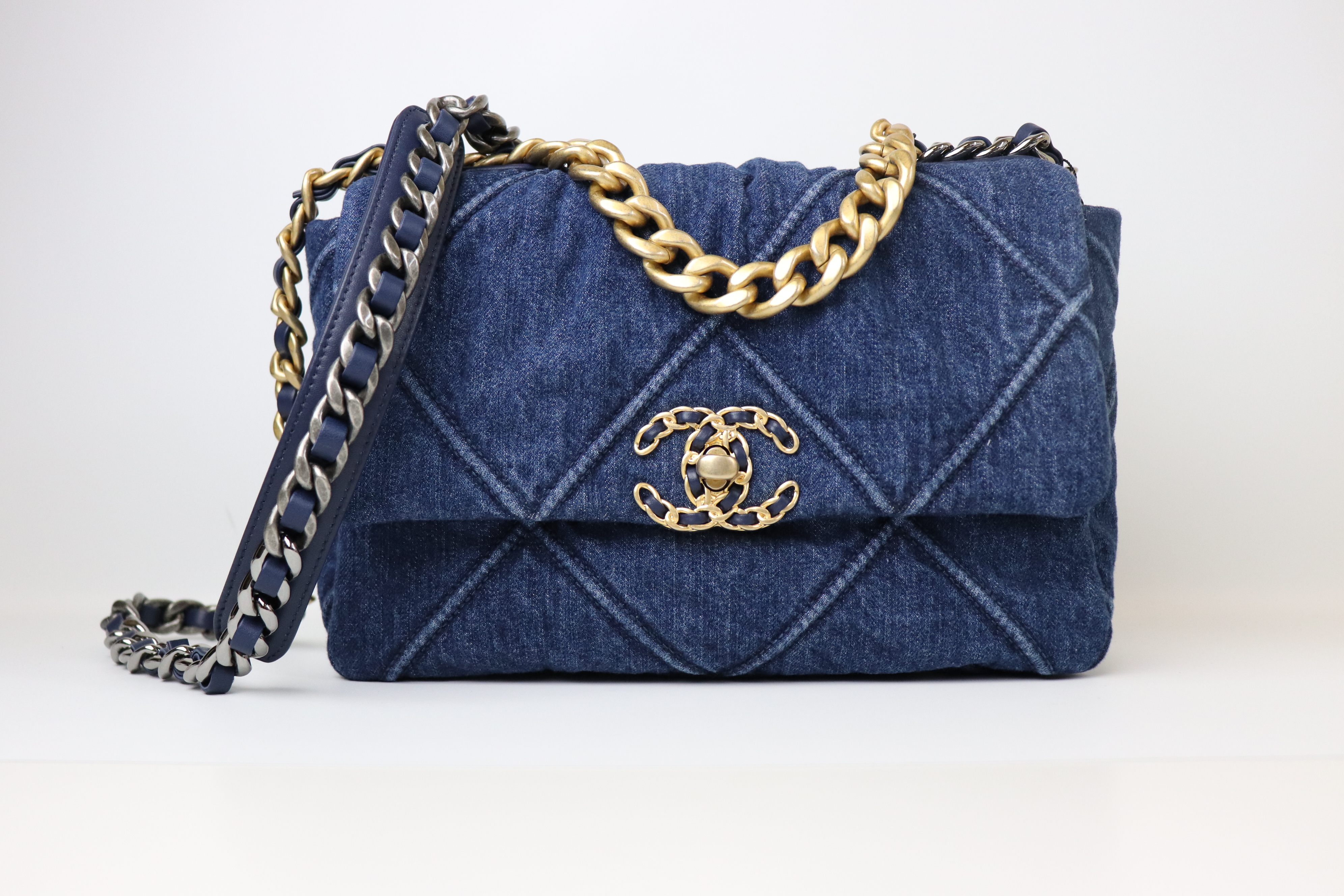 Chanel Drawstring Bucket Bag Mini, Blue Denim, New in Box WA001 - Julia  Rose Boston