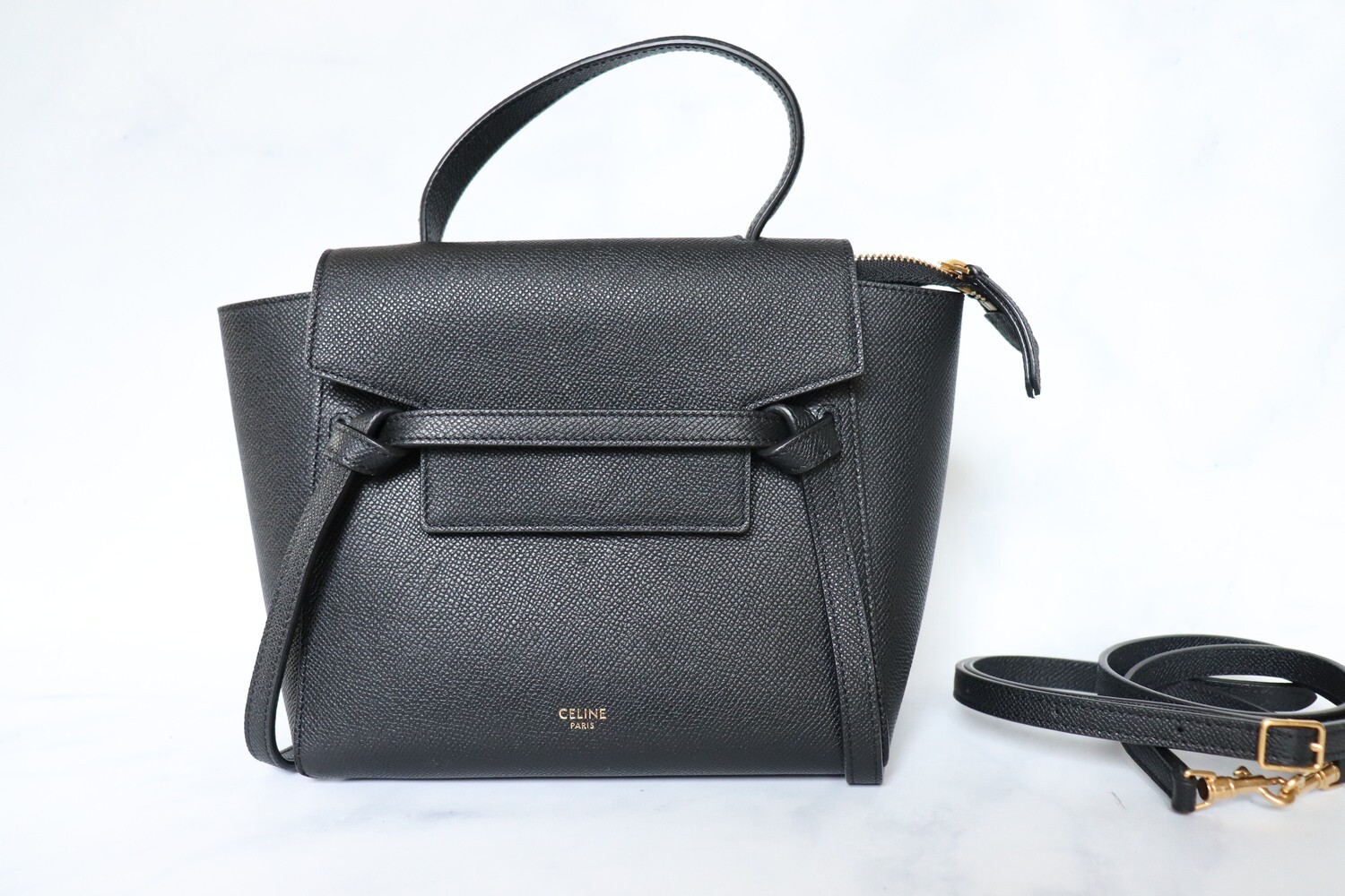 Celine belt bag nano black sales