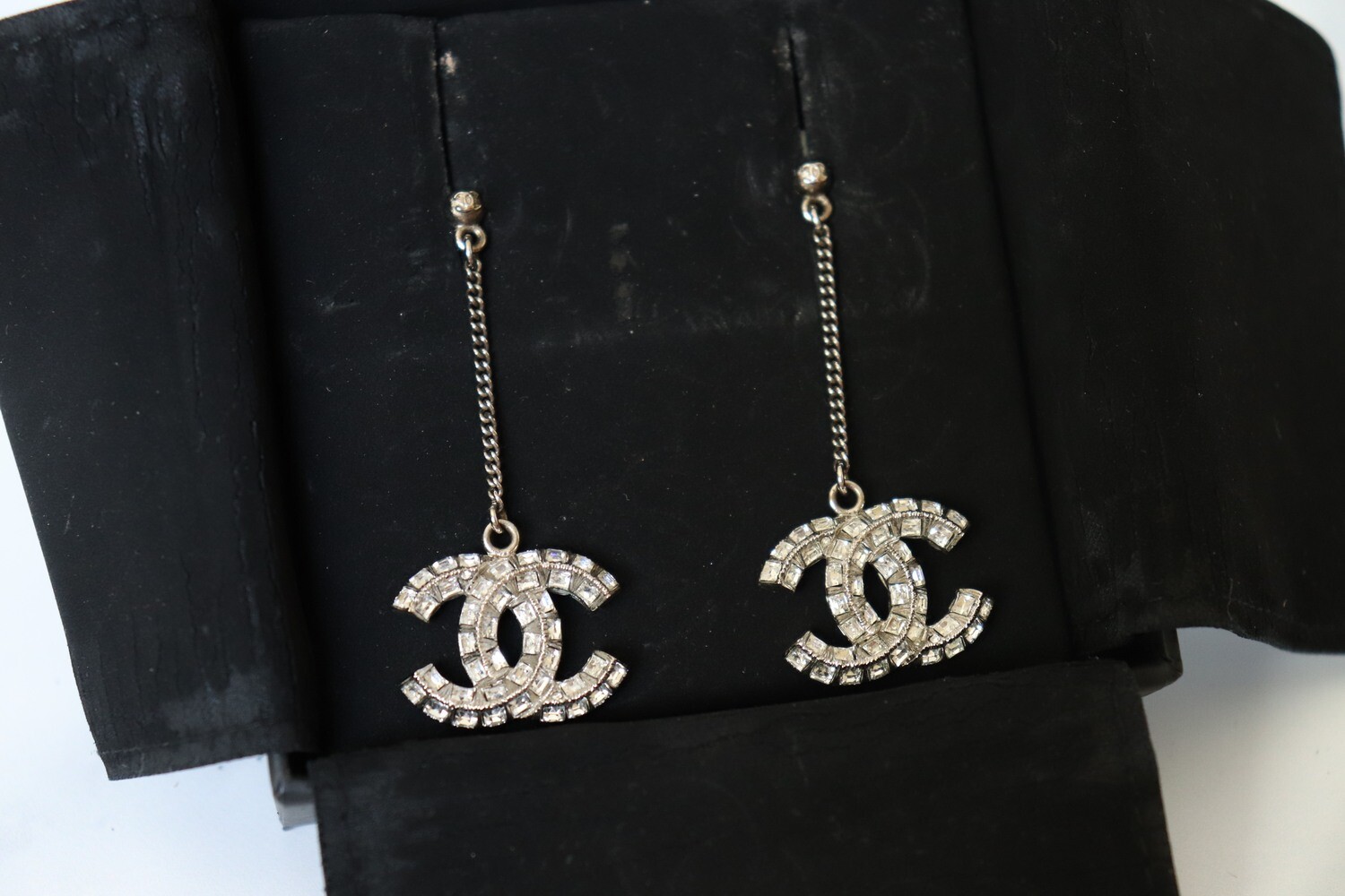 Chanel Drop CC Crystal Earrings, New in box - Julia Rose Boston