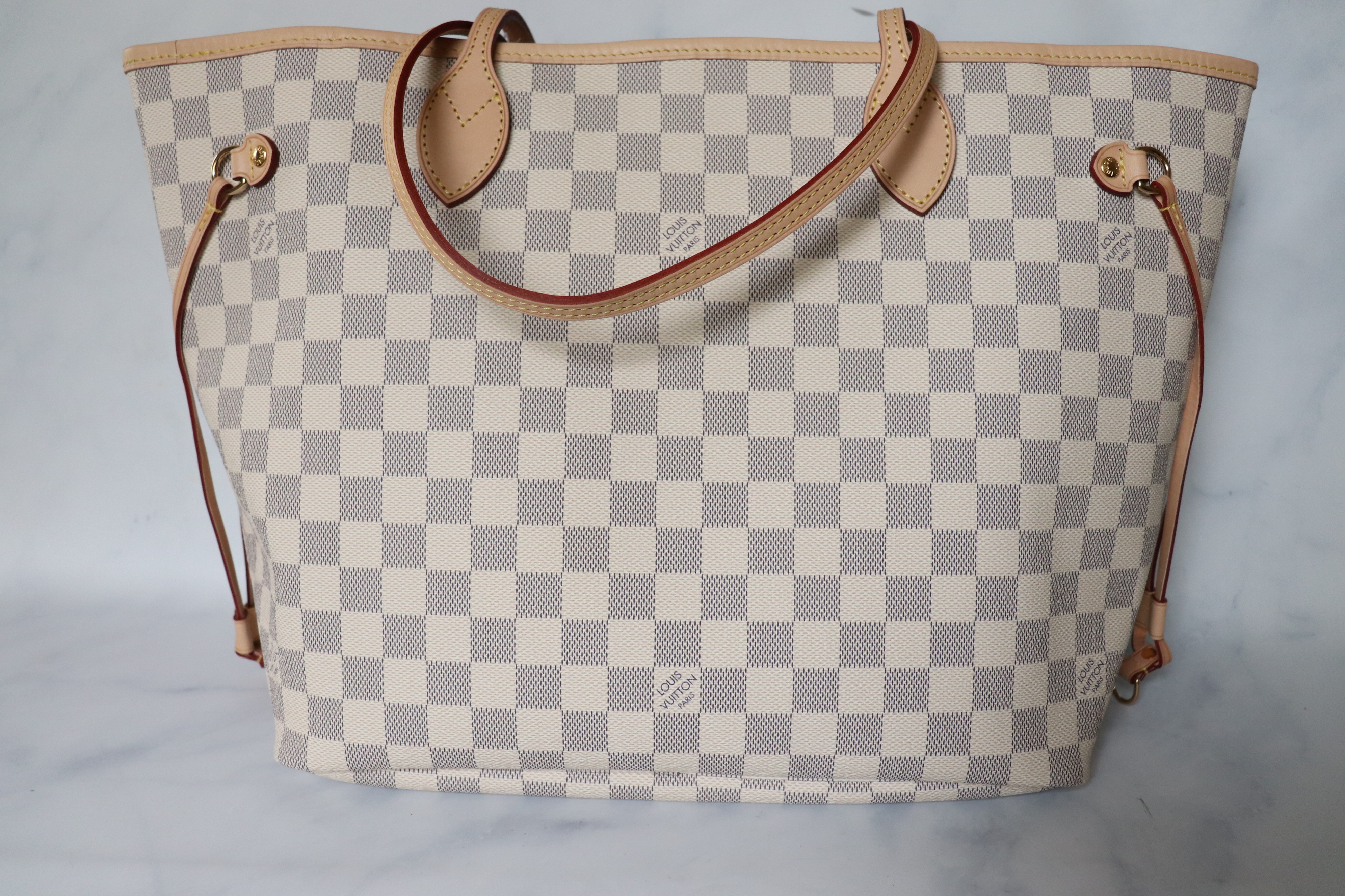 Louis Vuitton Azur Neverfull MM and Pouch set with Rose Ballerine - A World  Of Goods For You, LLC