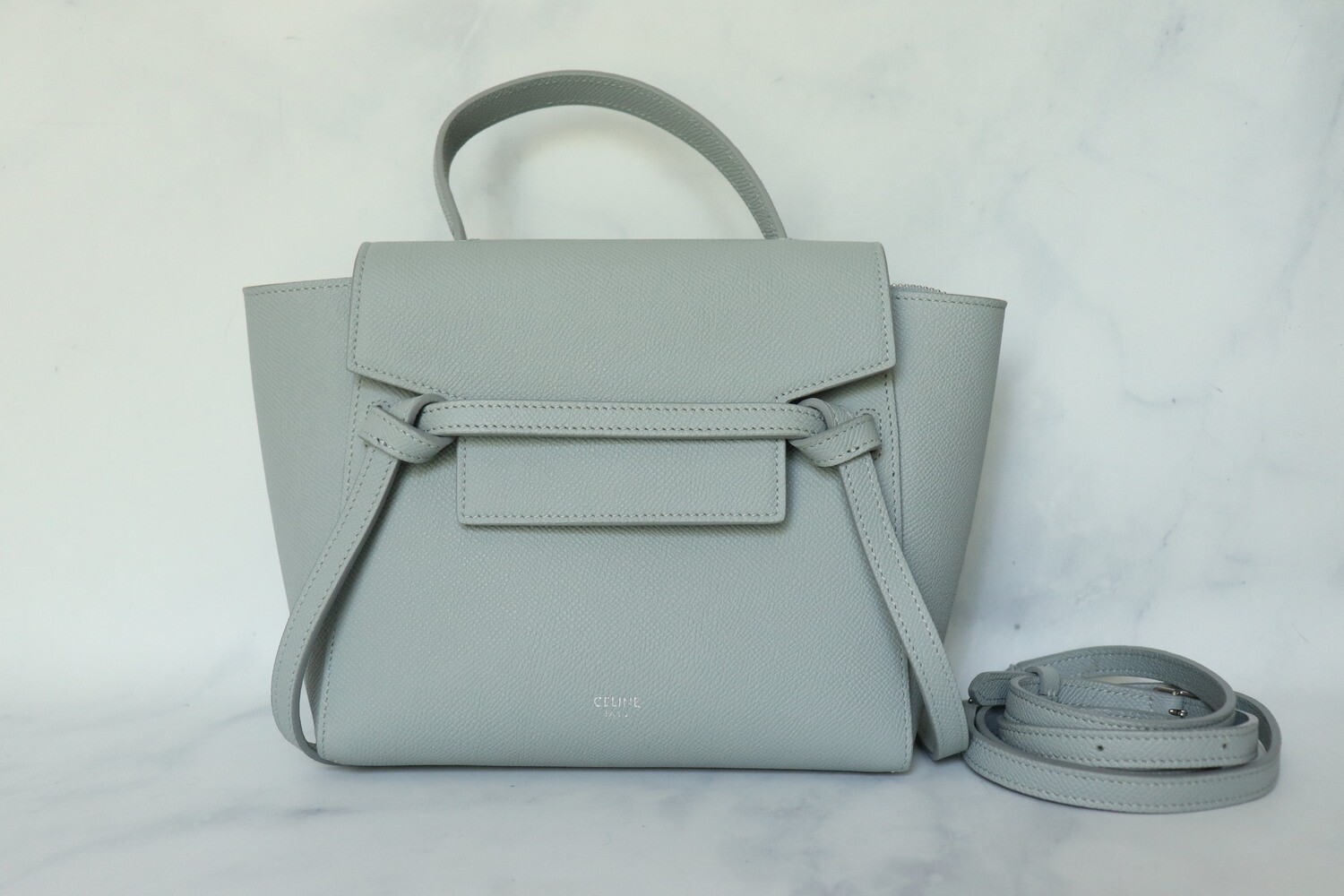 Celine Belt Bag Nano Blue, preowned with No dustbag