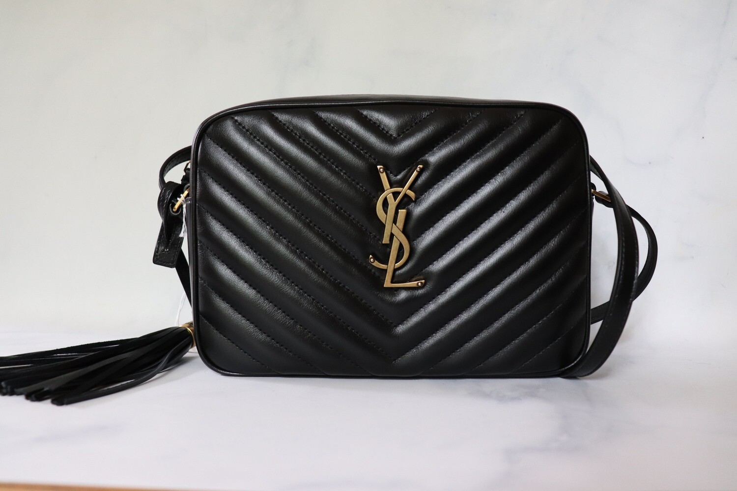 Saint Laurent Lou Lou Camera Bag Black with Gold Hardware, New in Dustbag WA001