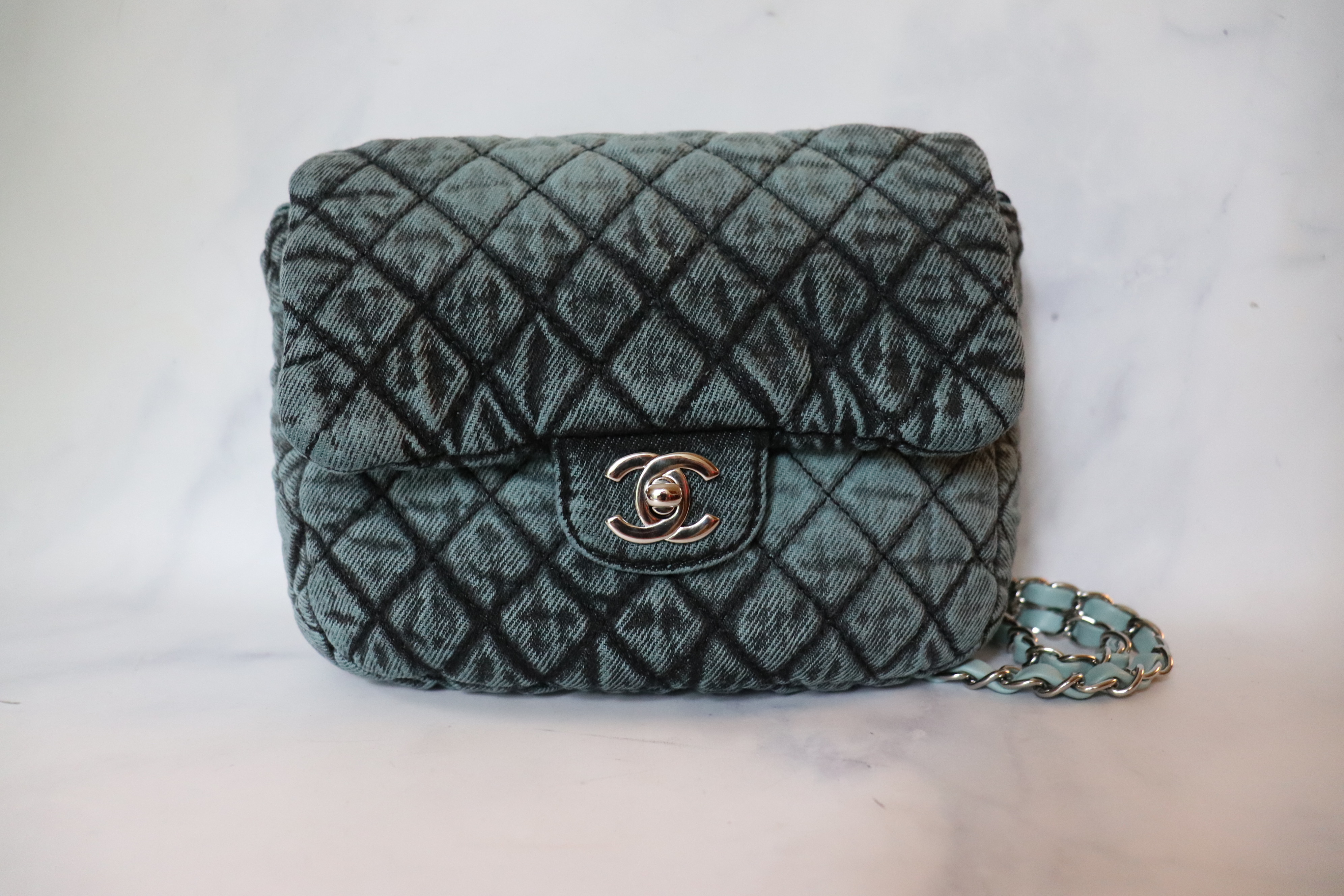 Chanel Denim Green Seasonal Flap Bag, As New in Dustbag