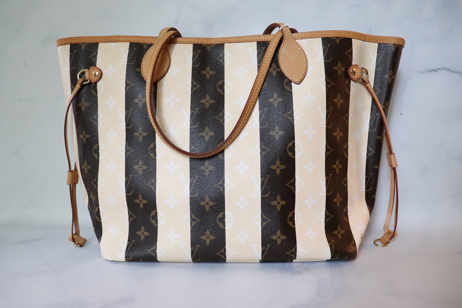 Louis Vuitton Neverfull Limited Edition Stripes Tote bag in brown