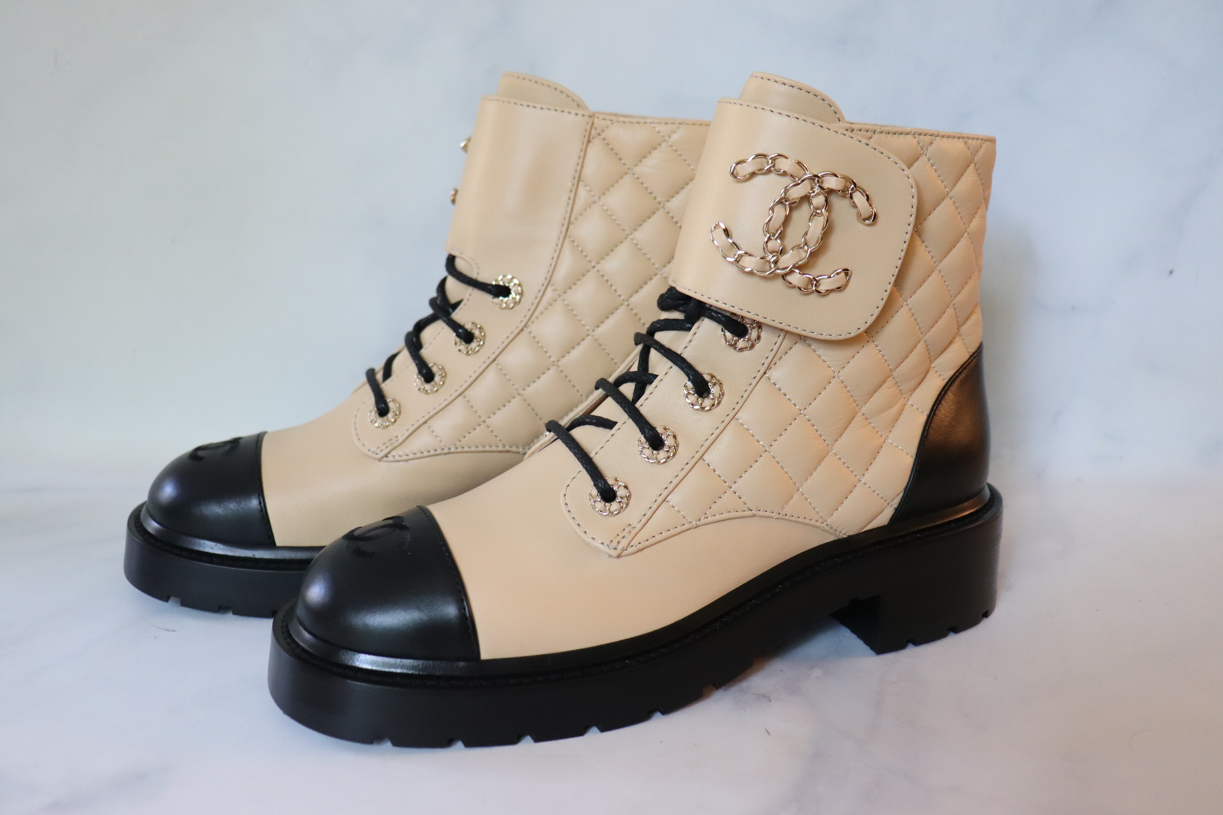 Shop CHANEL 202324FW Combat Boots G45005 B13037 NO807 by EVI  BUYMA