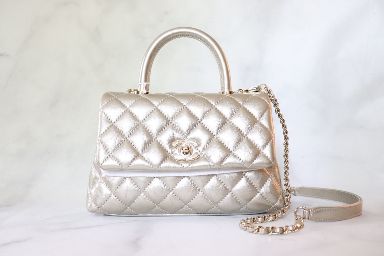 Chanel Fashion Therapy Small Flap Bag, Beige Caviar Leather, Brushed Gold  Hardware, New in Box - Julia Rose Boston