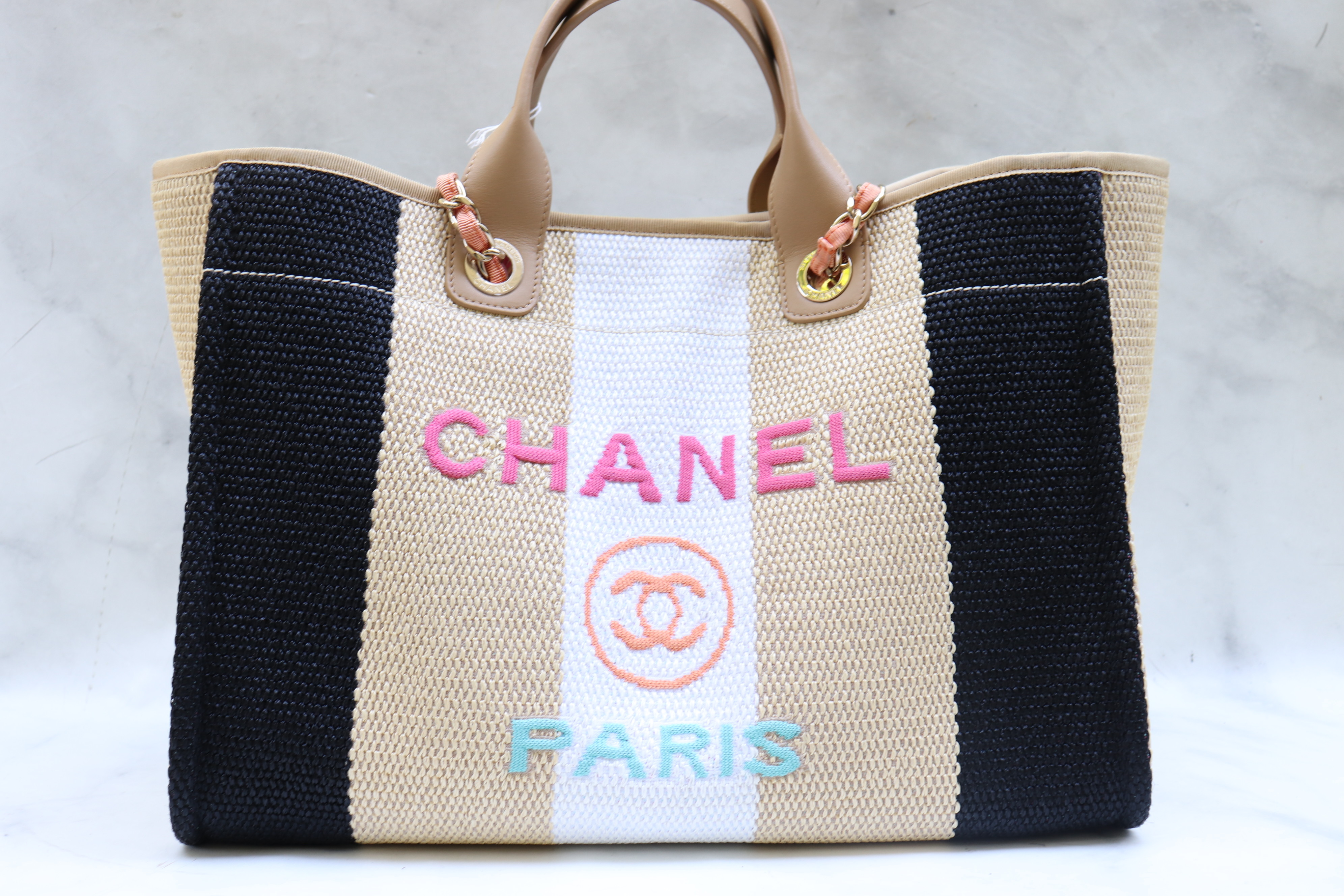 Chanel Deauville X Large, Green Canvas with Silver Hardware, New in Dustbag  WA001