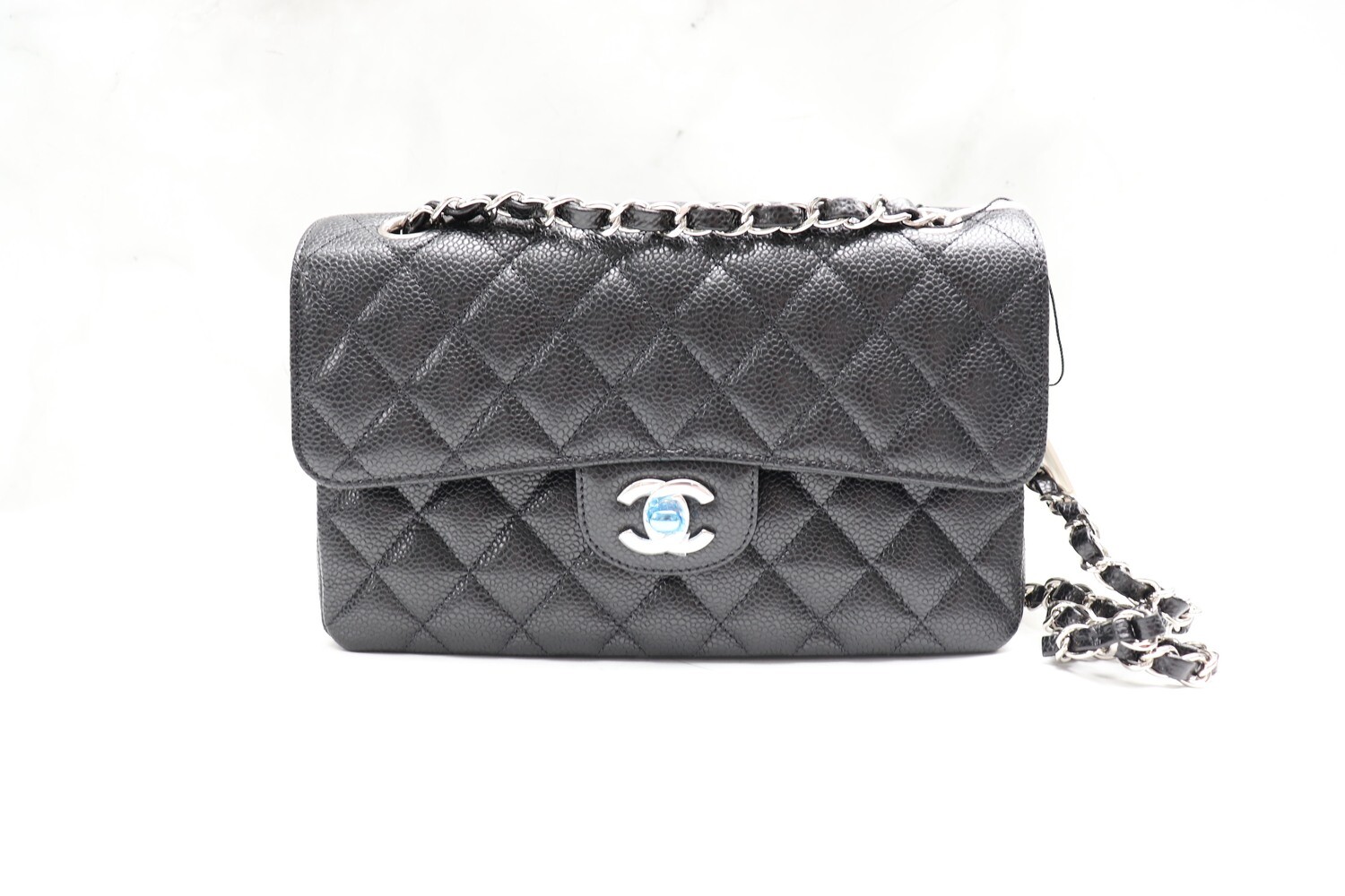 Chanel Classic Double Flap Small, Black Caviar Leather with Silder Hardware, New with Box