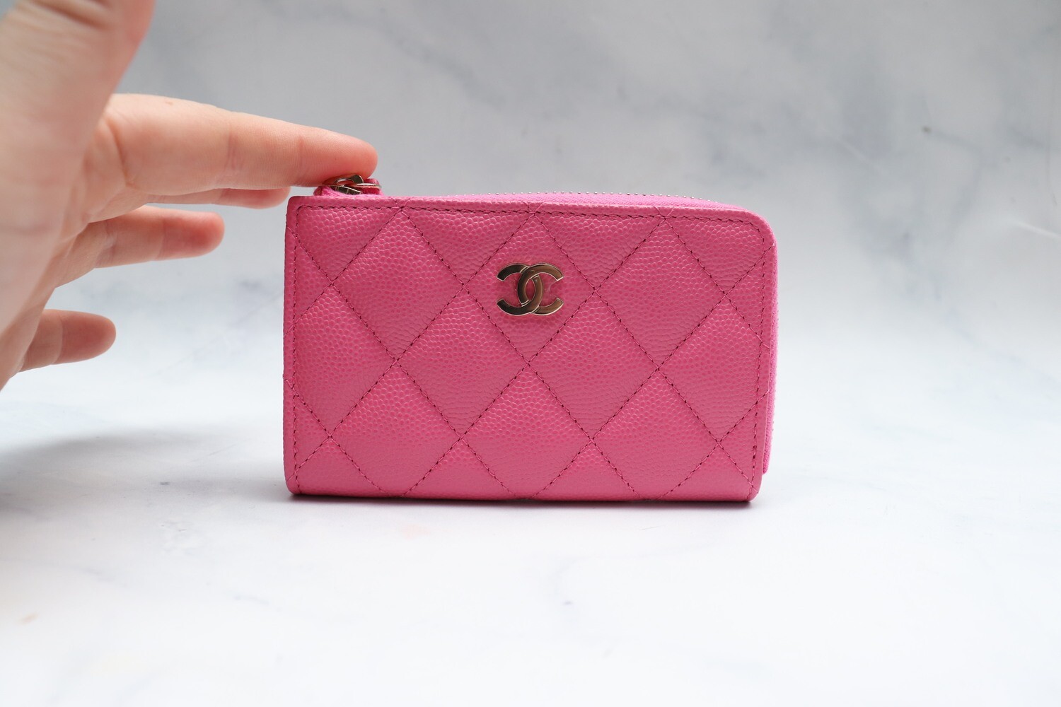 Chanel SLG Key Pouch, Pink Caviar Leather with Gold Hardware, New with Tags  and Card