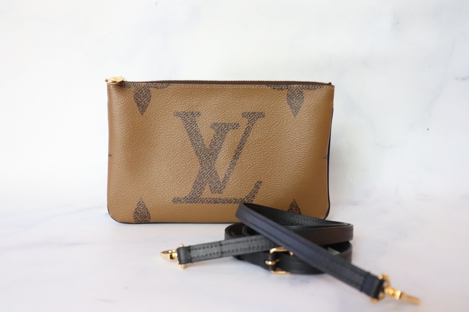 Louis Vuitton Double Zip Pochette Monogram, Preowned in Box