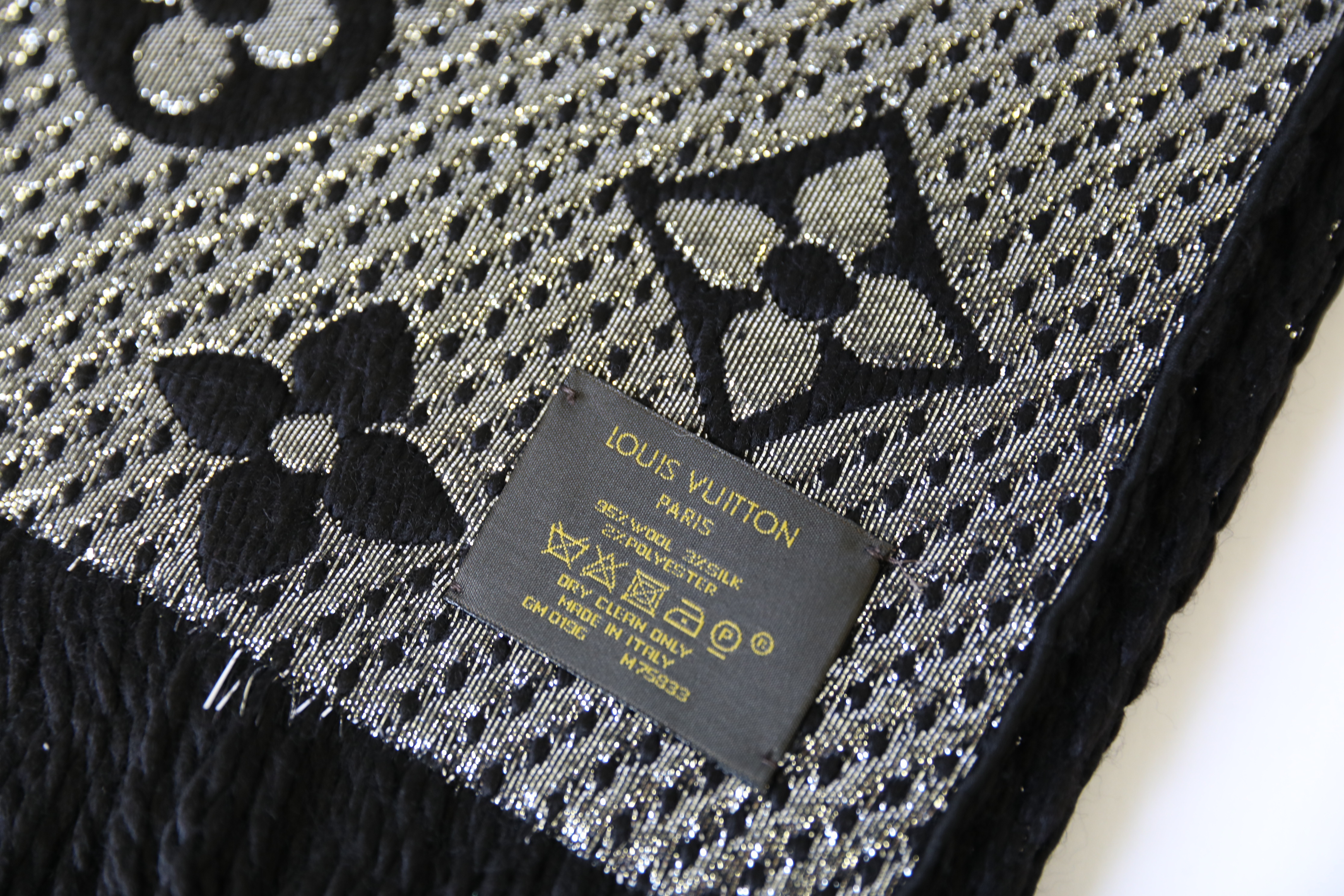 Louis Vuitton Black Logomania Shine Scarf Brand New – Luxury Cheaper