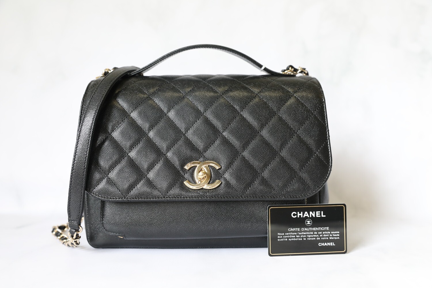 Chanel Business Affinity Large, Black Caviar with Gold Hardware, Preowned in Box