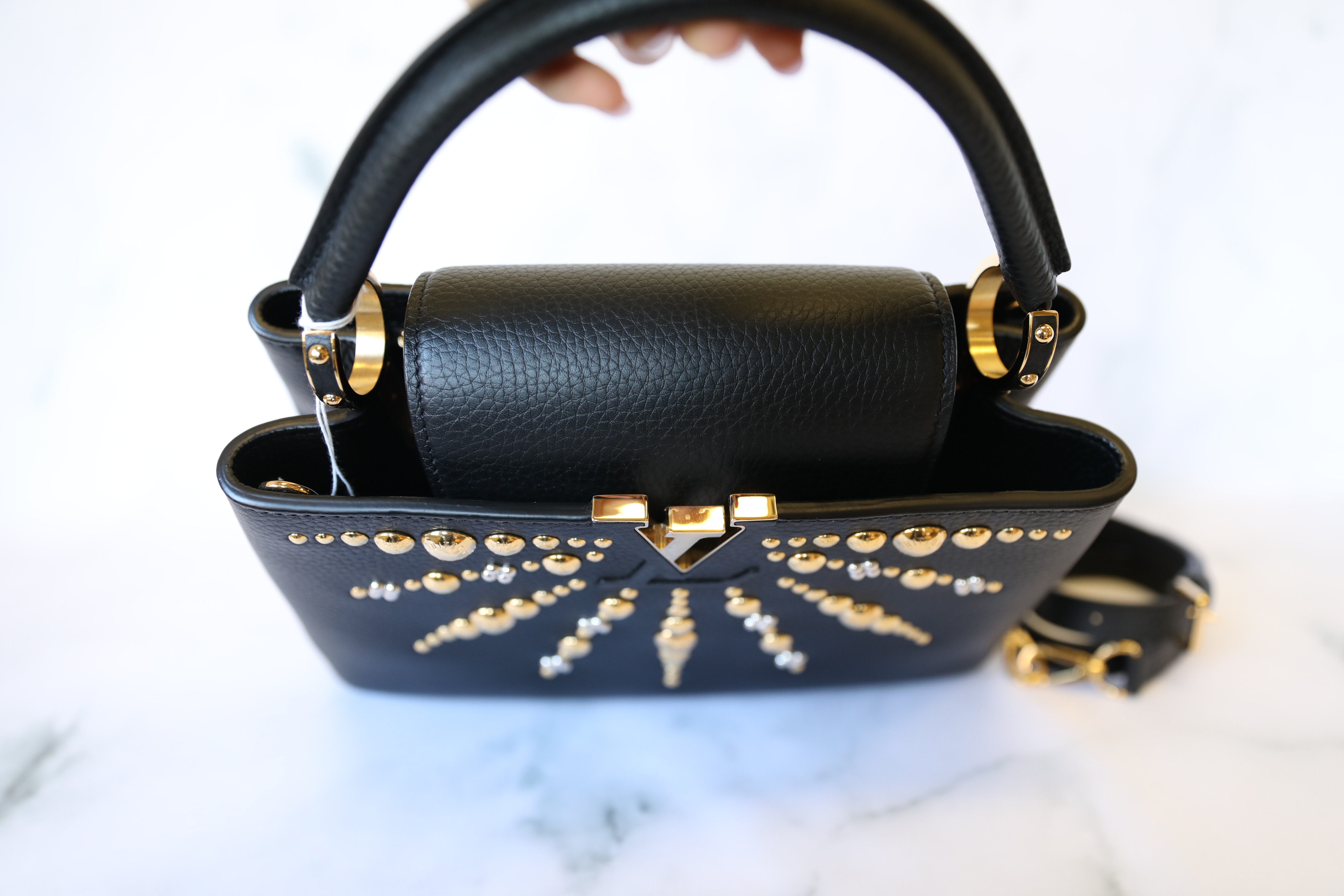 Louis Vuitton Capucines Mini, Black Leather with Genuine Python, Preowned  in Box WA001 - Julia Rose Boston