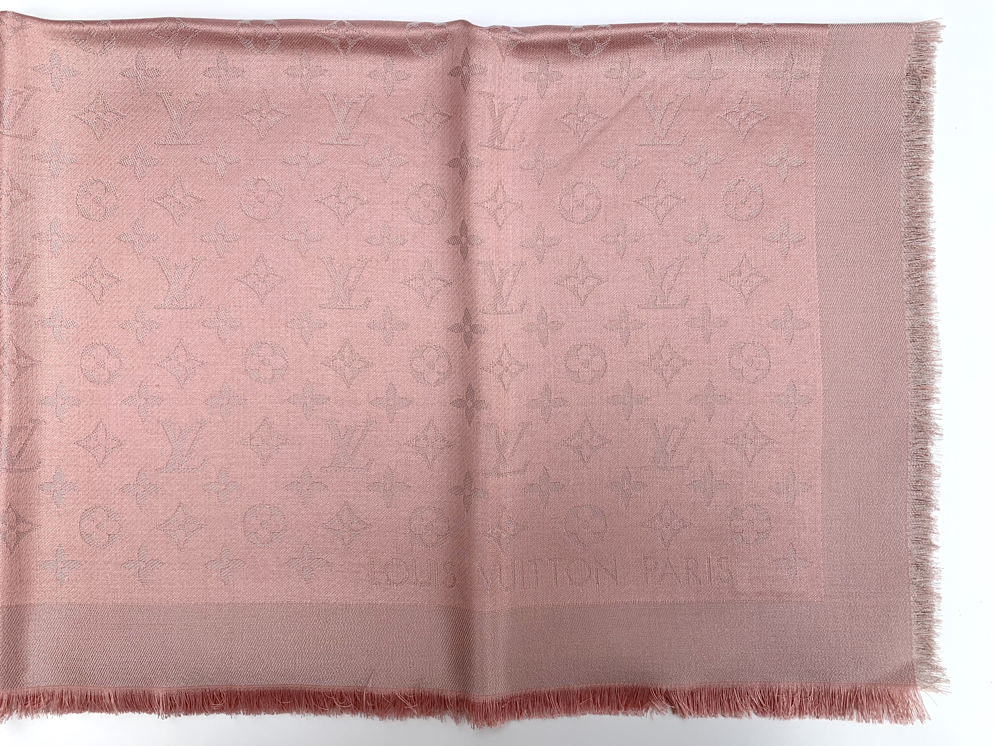 Louis Vuitton Monogram Shine Shawl Velvet Rose Silk