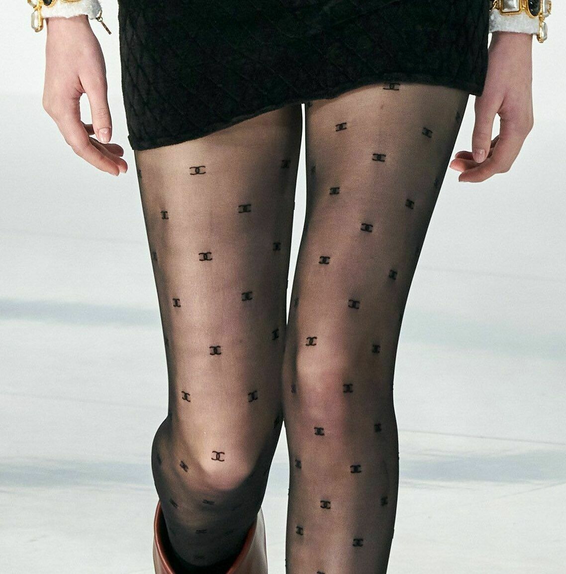 Chanel Stocking Tights, Black, New in Package GA001
