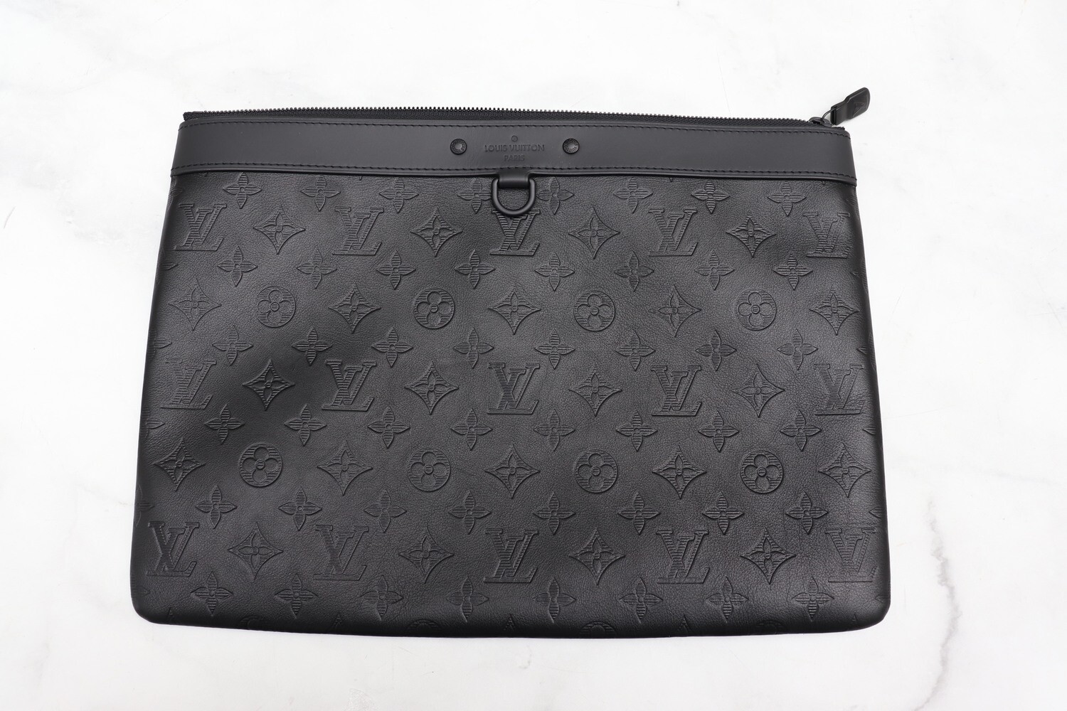 Louis Vuitton Black Leather Pouch, Like New in Dustbag
