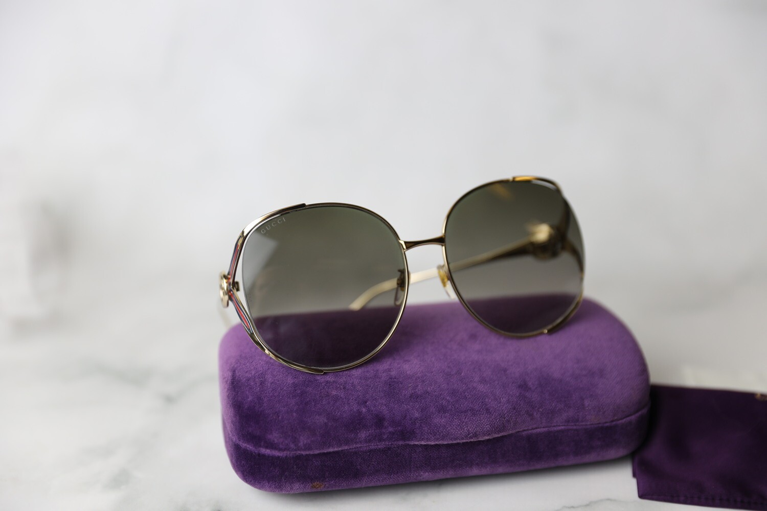 Gucci Sunglasses 63mm Oval, Preowned in Case WA001