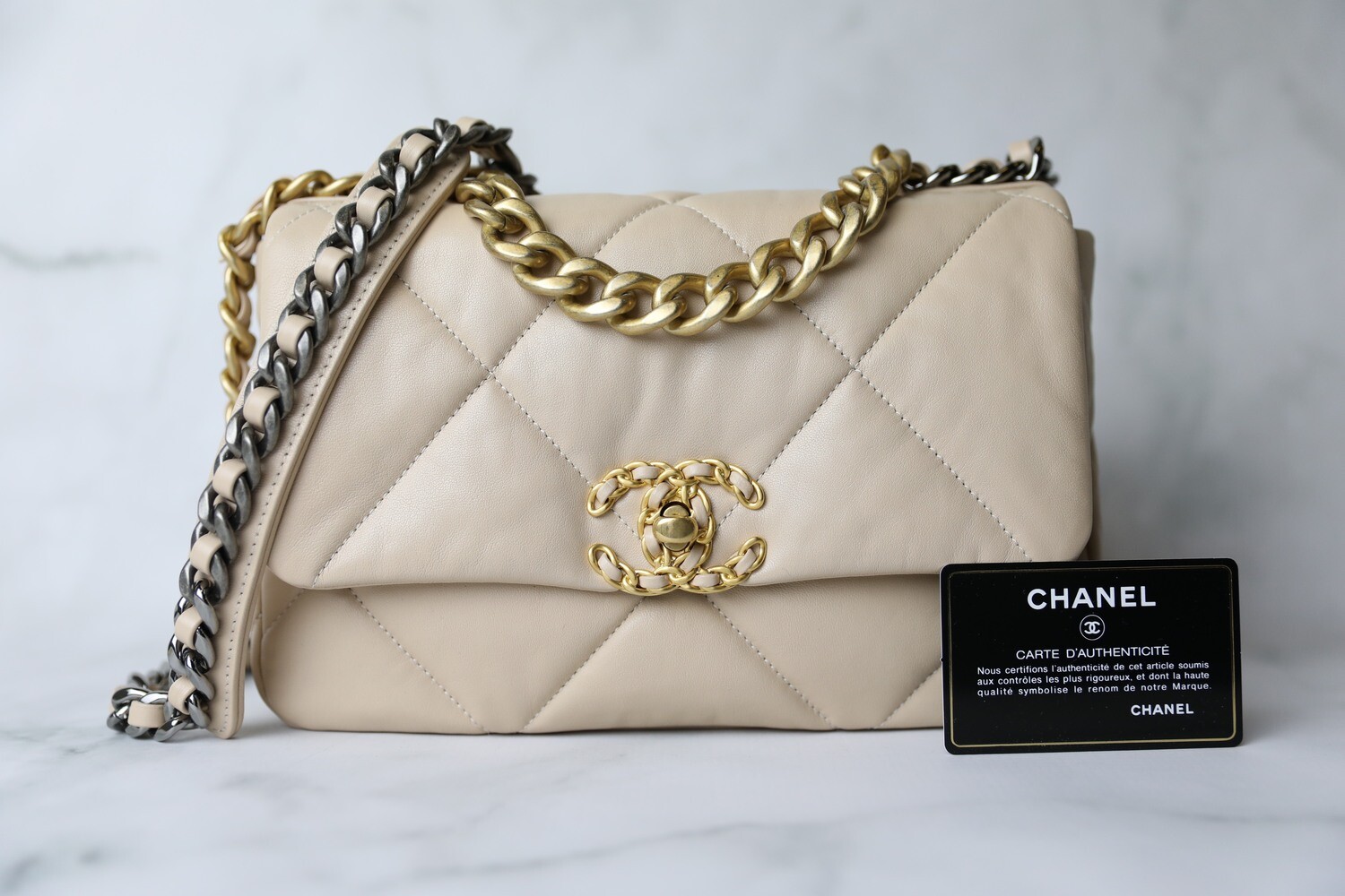 Chanel 19 Classic, Light Beige, New in Box WA001