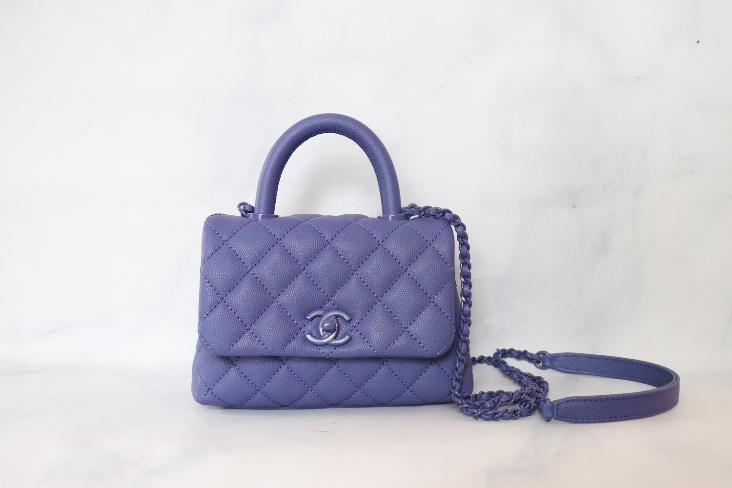 Chanel Coco Extra Mini, Violet, Caviar Leather, New in Box