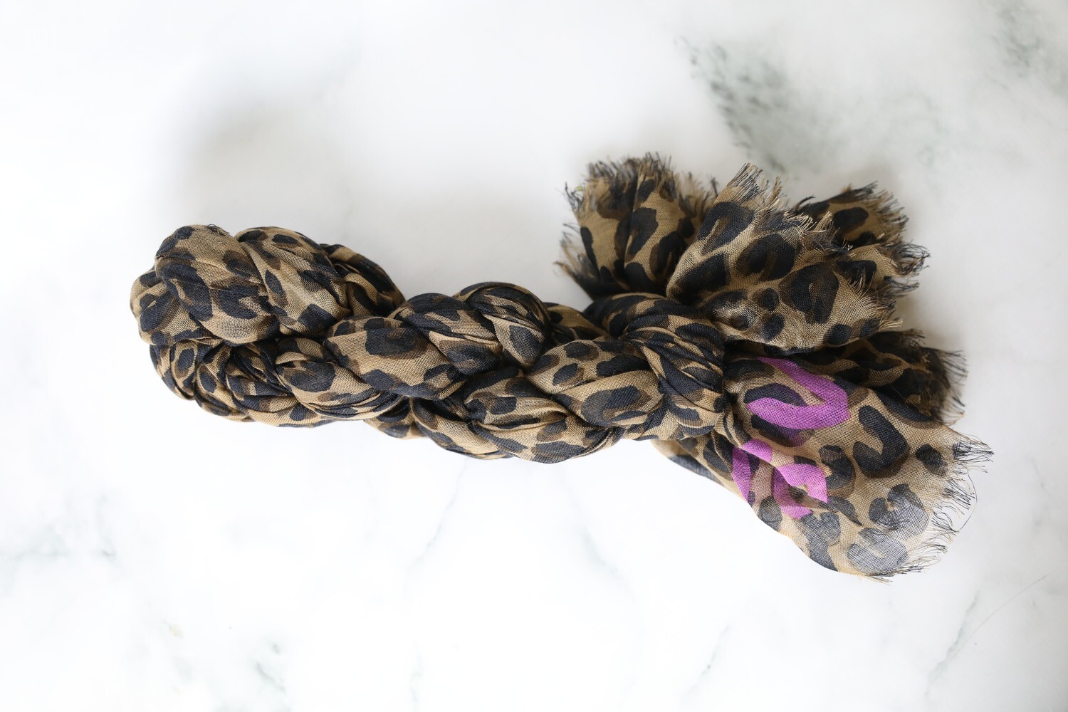 Louis Vuitton Leopard Stole Cashmere Shawl, Preowned in Tissue WA001