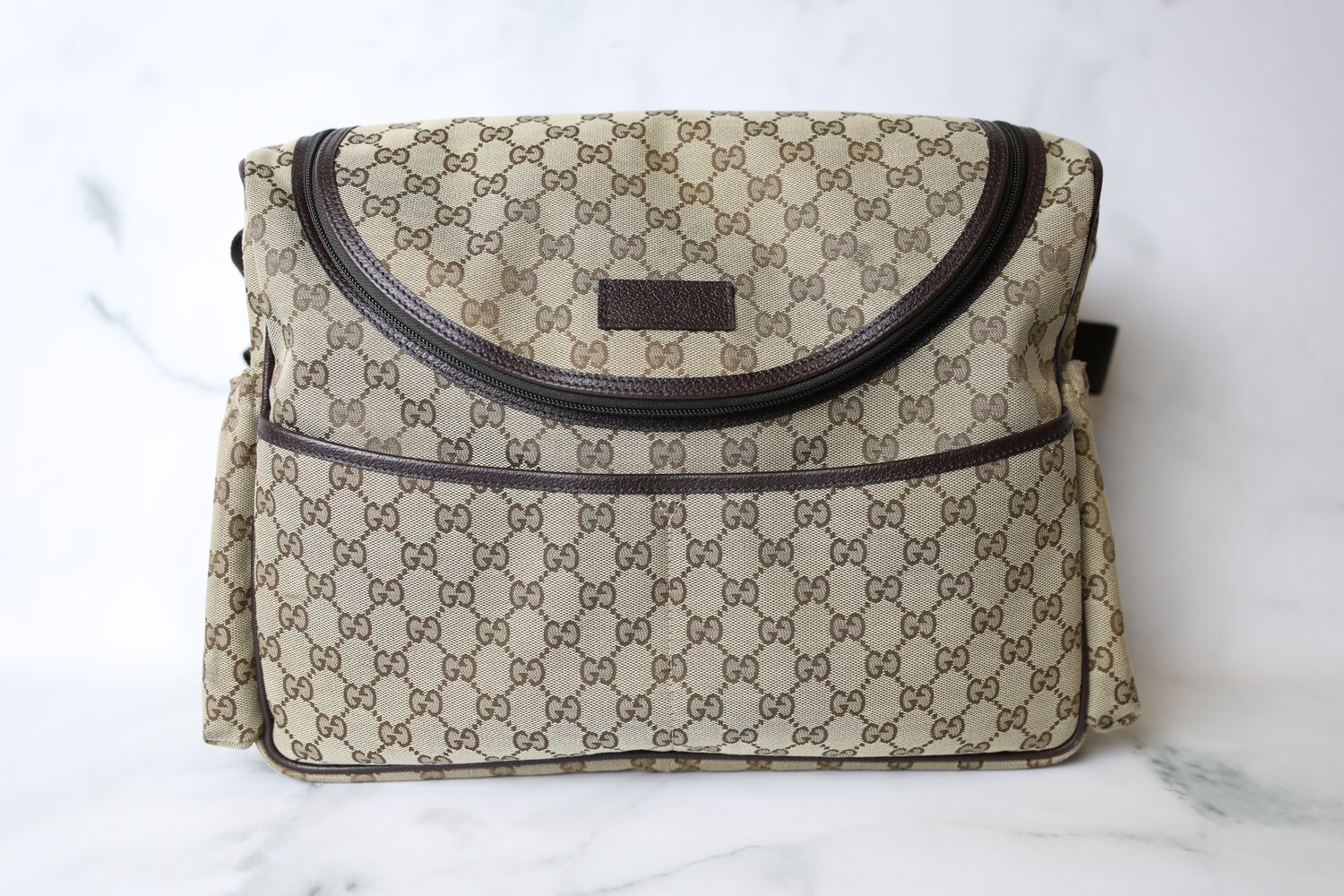 Gucci Diaper Bag, Monogram, Preowned no Dustbag WA001