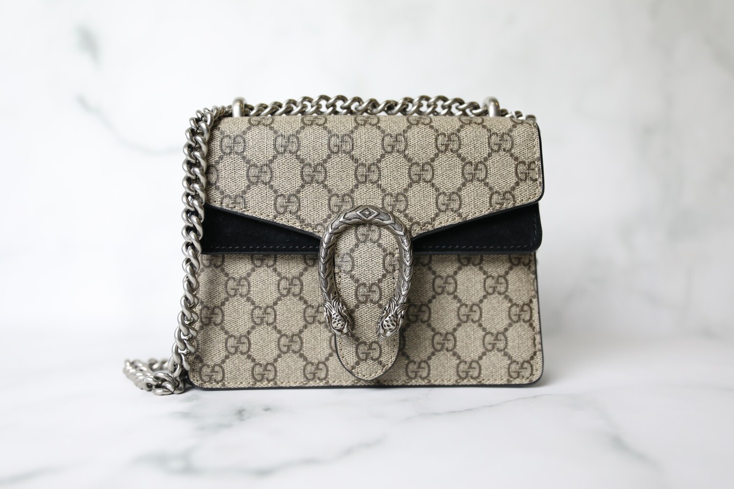Gucci Dionysus Mini, Monogram with Black, Preowned in Dustbag WA001