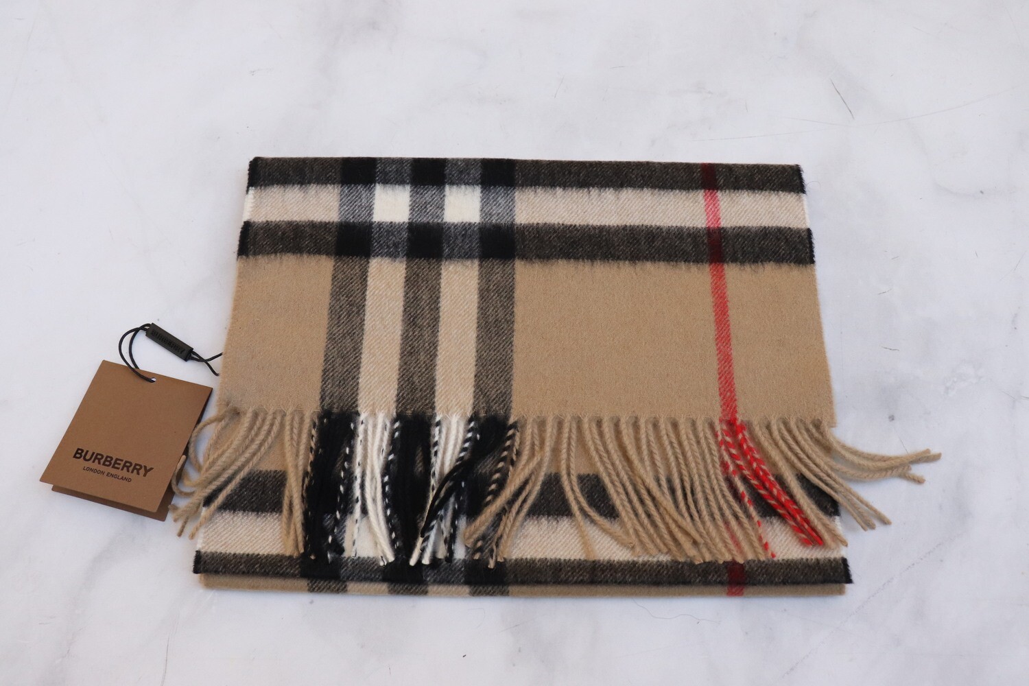 Burberry Giant Check Scarf (Archive Beige), New with Tag