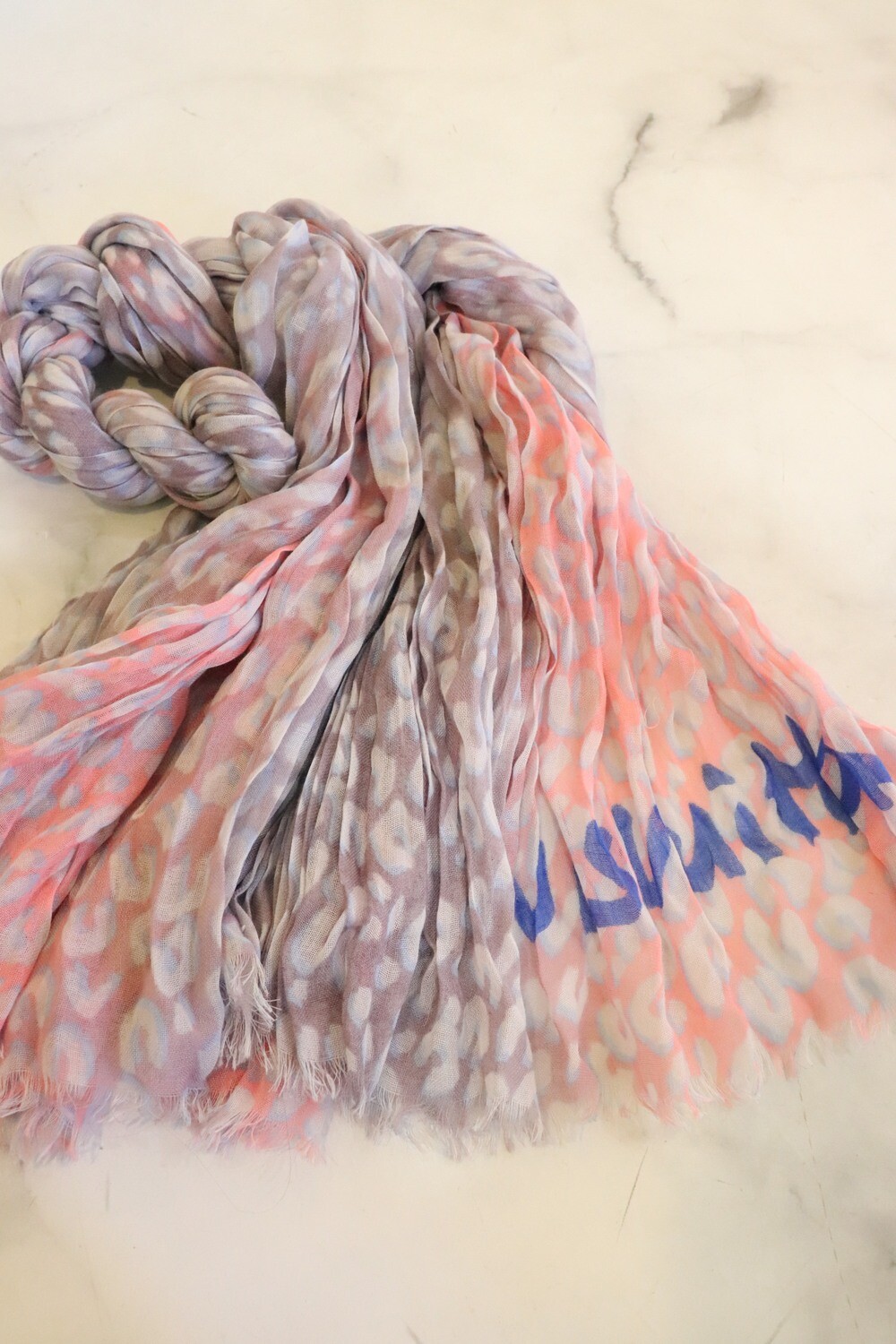 Louis Vuitton Cashmere Scarf Stole, Stephen Sprouse, Pink Grey, New with Blemish - No Dustbag