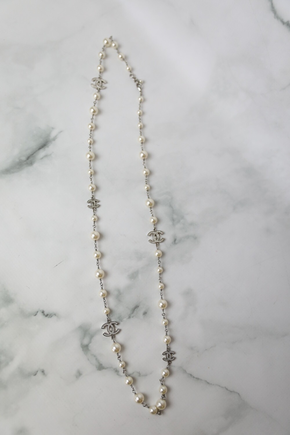 Chanel Pearl and Crystal CC Necklace, New in Box
