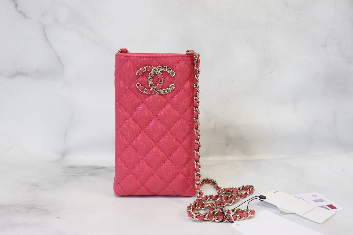 Chanel SLG Phone Case, Pink Caviar Leather, New in Box