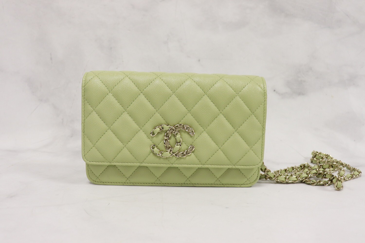Chanel Wallet on Chain Green Caviar, New in Box