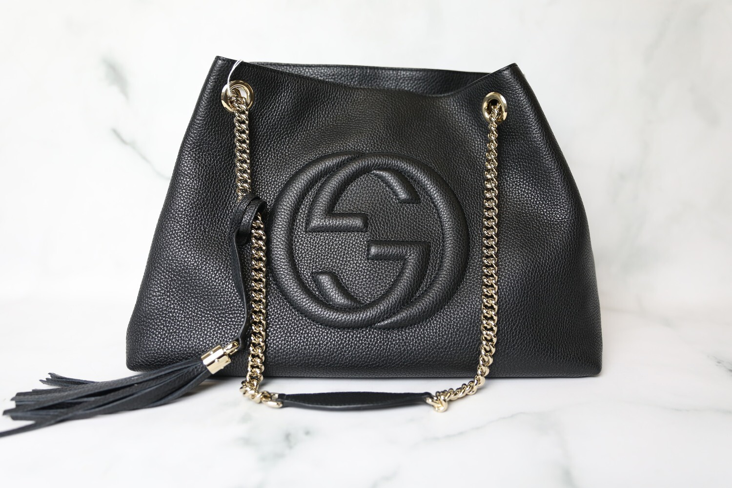 Gucci Soho Tote, Black, Preowned in Dustbag WA001