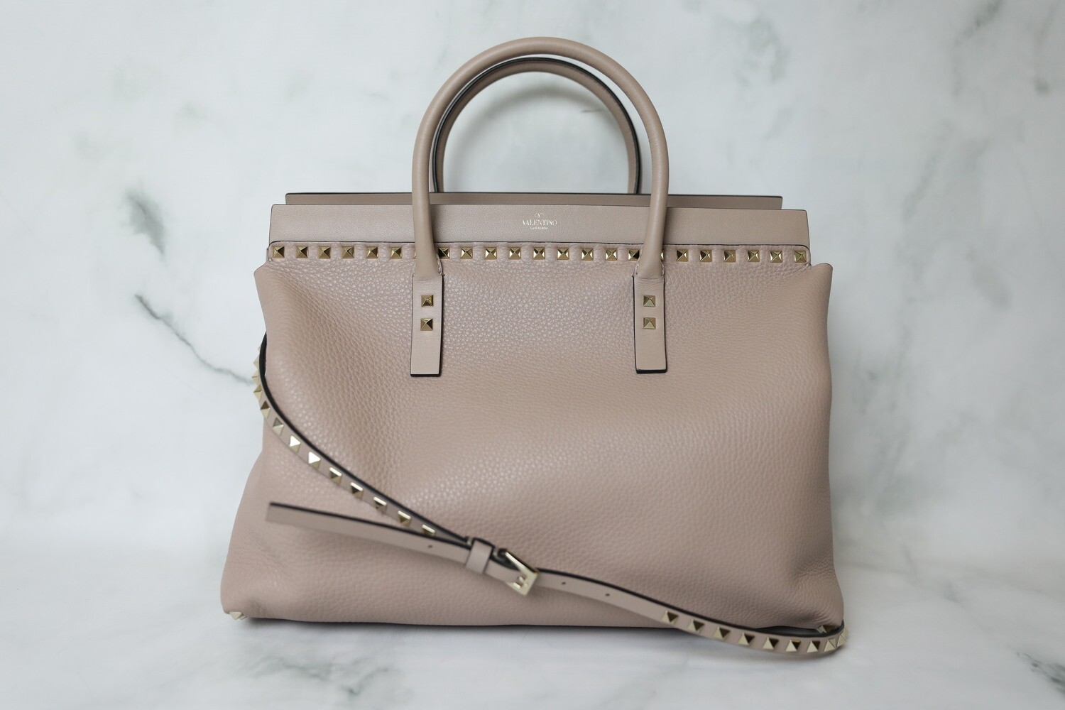 Valentino Rockstud Double Handle Bag, Blush, New in Dustbag WA001