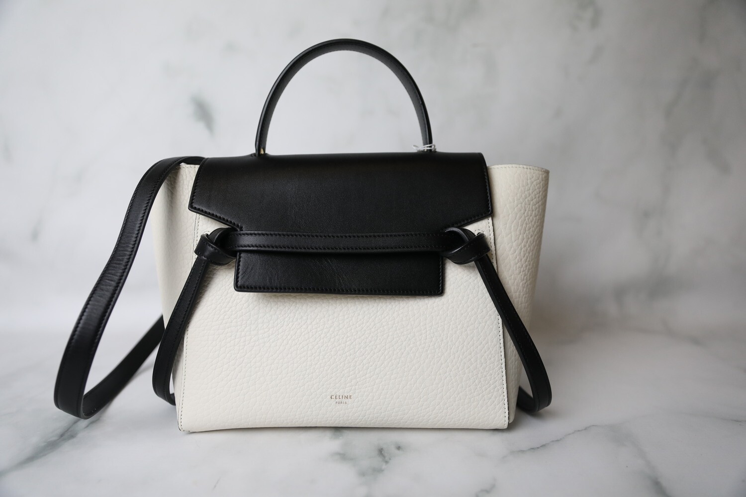Celine Belt Bag Micro, Black and White Grained Leather, New in Dustbag WA001