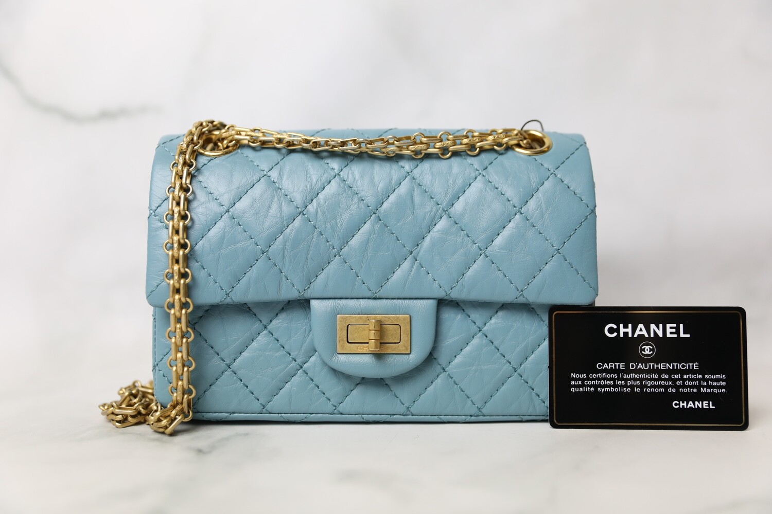 Chanel Black Aged Calfskin Casino Lucky Charms 2.55 Reissue Double Fla –  Bella Ling