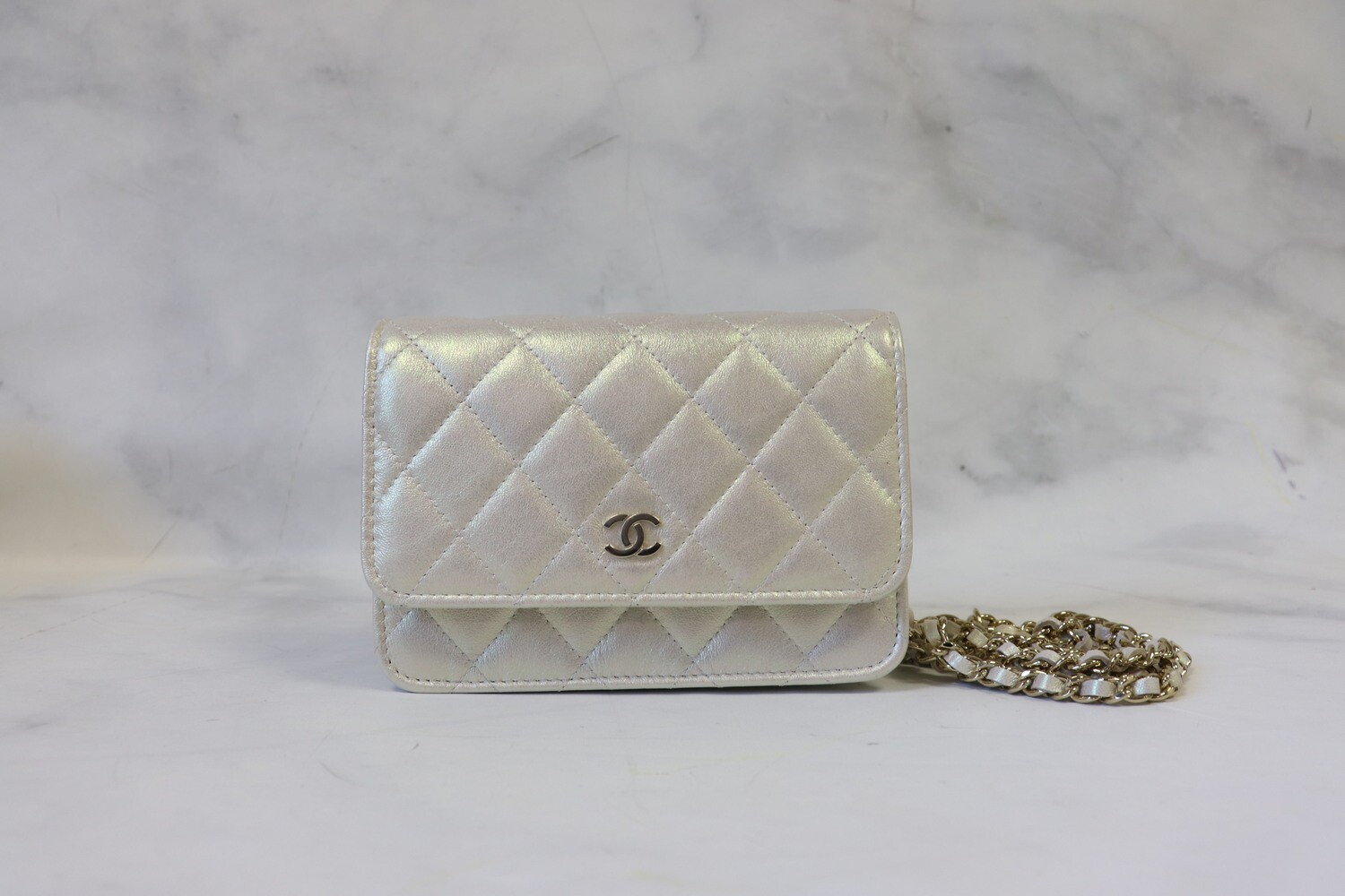Chanel Wallet on Chain Ivory Mini Iridescent, New in Box