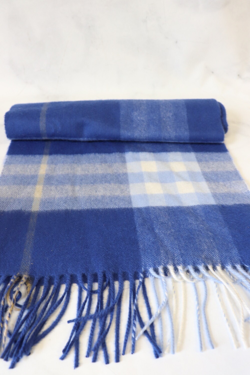 Burberry Scarf, Blue Cashmere, New - No Box