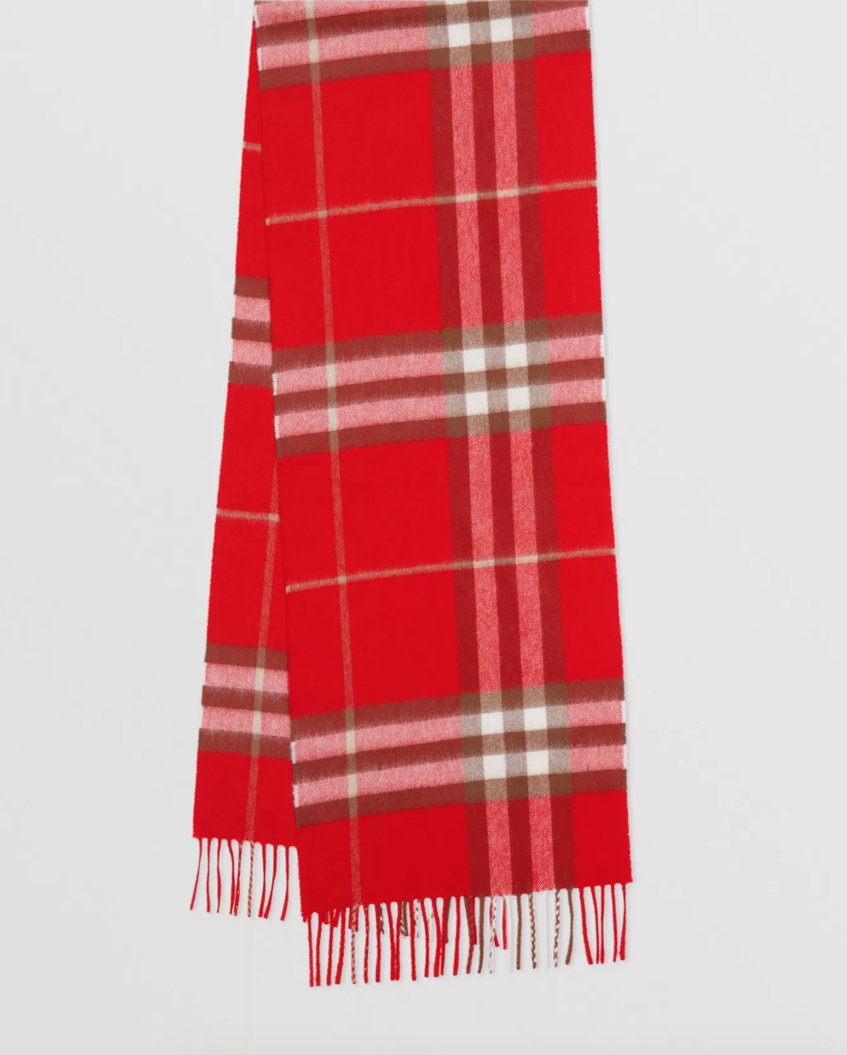 Burberry Scarf, Red Cashmere, New - No Box