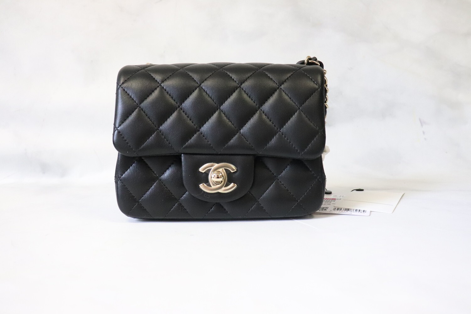 Chanel Mini Square Classic Black Lambskin with Gold Hardware, New in Box WA001