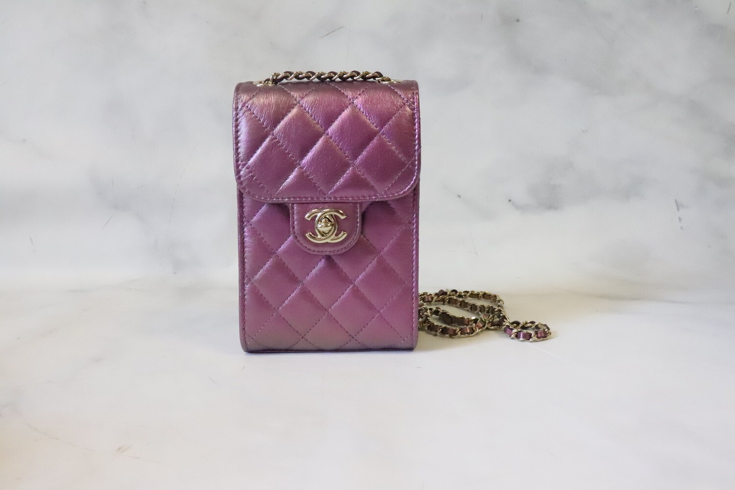 Chanel SLG Phone Case Purple, New in Box
