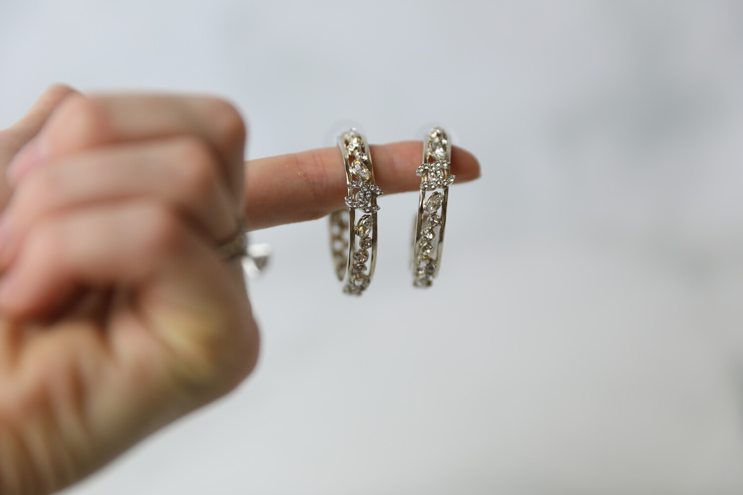 Chanel Hoops with Mixed Shape Crystal, New in Box MA001
