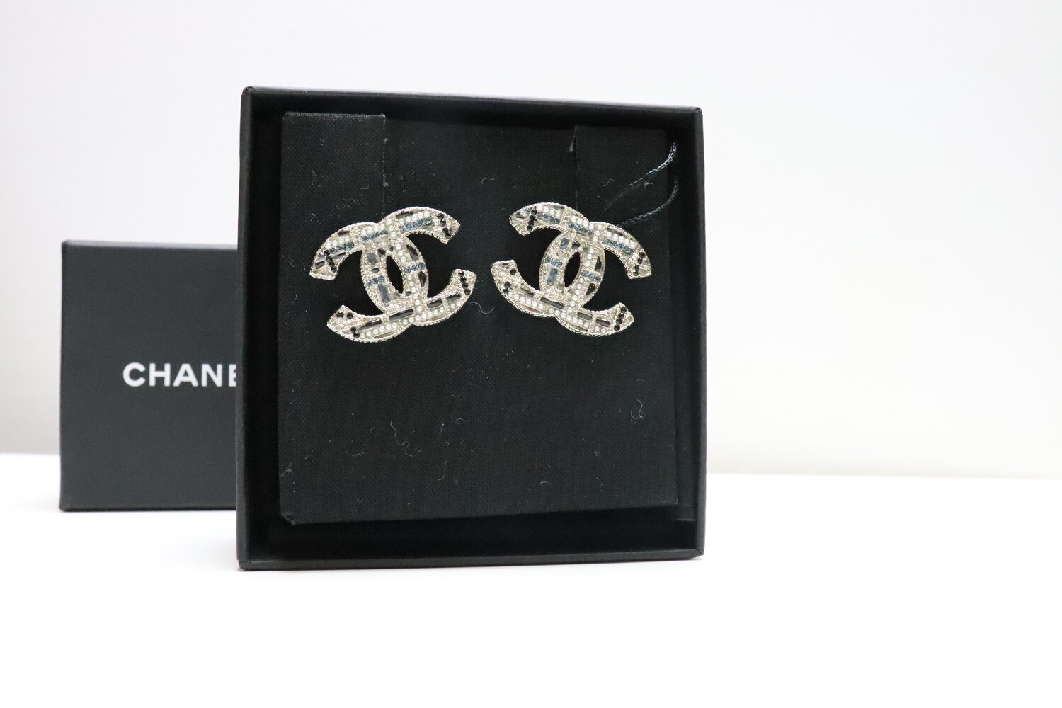 Chanel Earrings Plaid CC Statement, New in Box