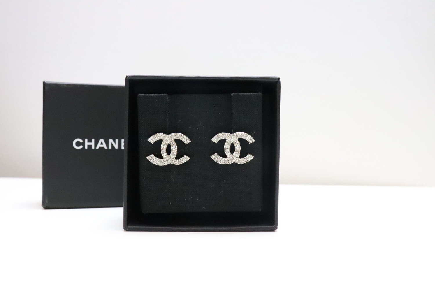 Chanel Crystal Earrings, New in Box