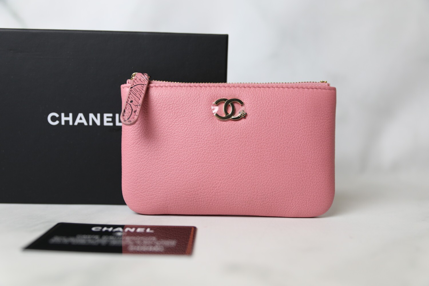Chanel SLG Mini O Case, Pink Calfskin with Gold Hardware, New in Box WA001
