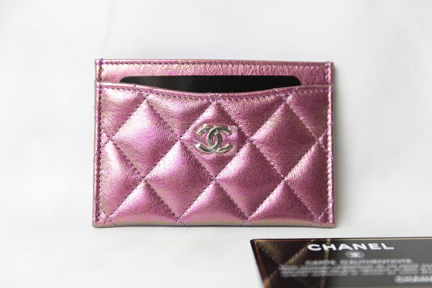 Chanel SLG Card Holder With Chain, Burgundy Caviar Leather, Gold Hardware,  New in Box