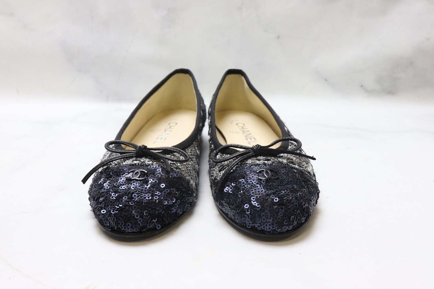 chanel sequin flats