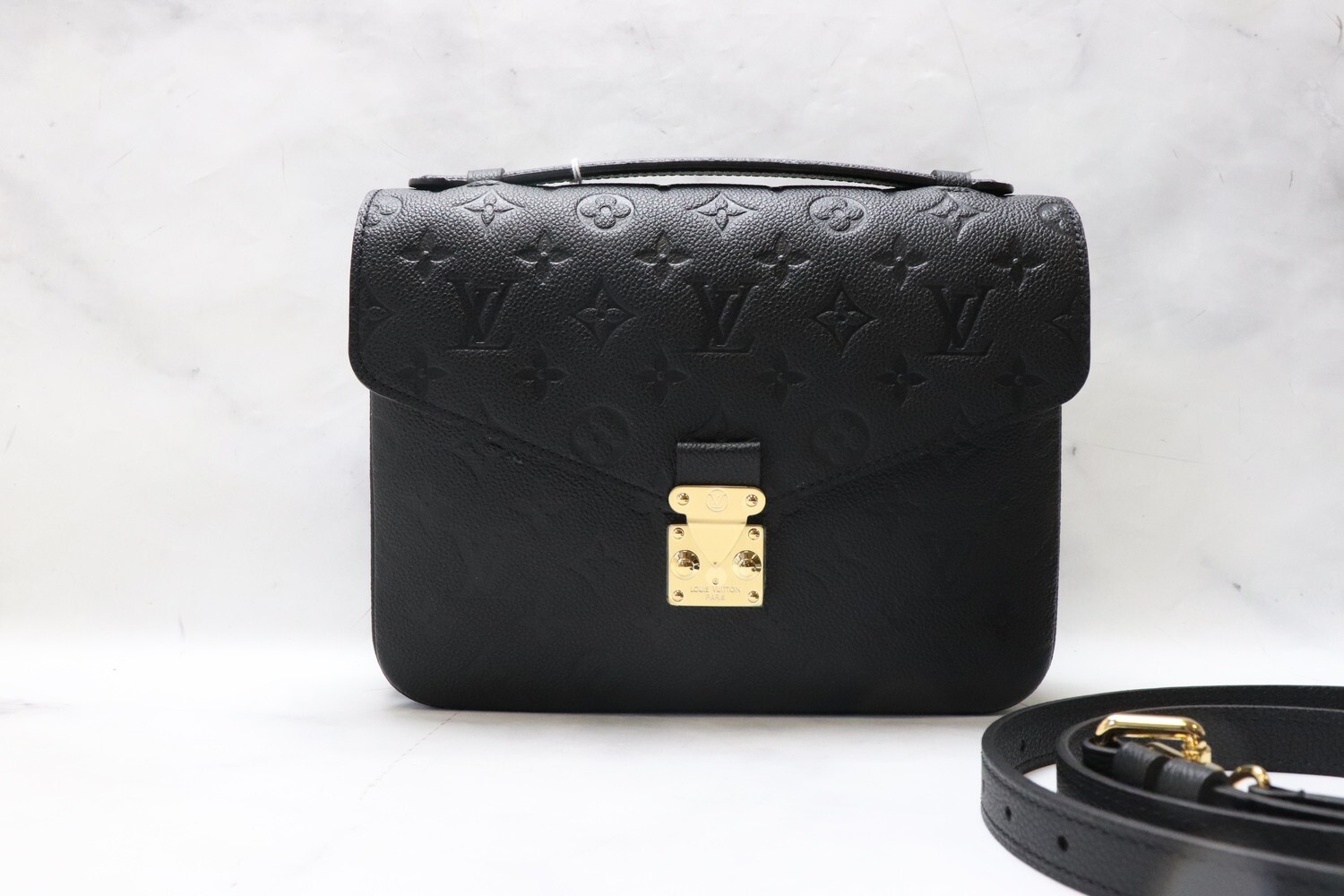 Louis Vuitton Pochette Metis Black Empriente Leather, New in Dustbag