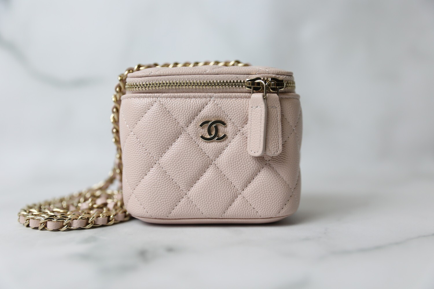 Chanel Vanity with Chain Small, Pink Caviar with Gold Hardware, New in Box  WA001