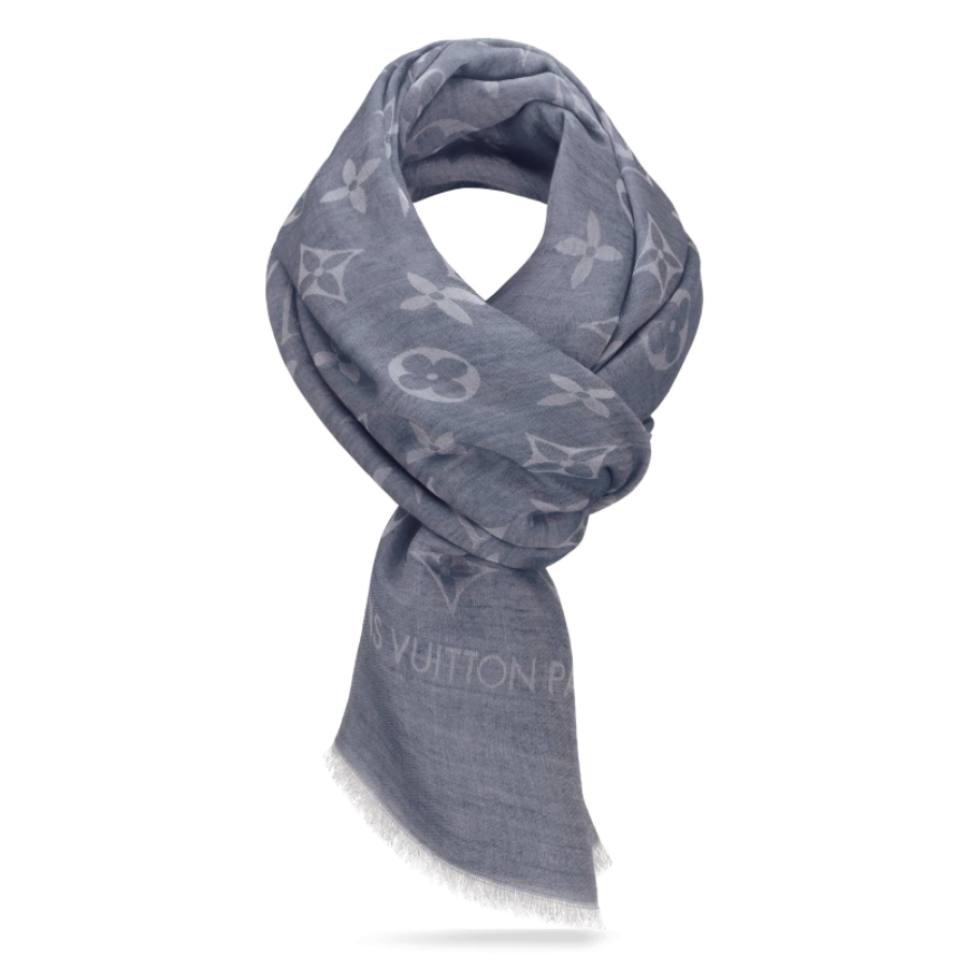 Louis Vuitton Shawl Daily Monogram Stole Denim M70674, New - No Box